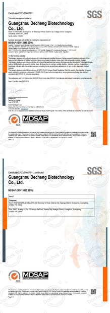 China Guangzhou Decheng Biotechnology Co.,LTD Certificações
